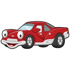 Car Theme Sporty Red Car Transparent Sticker